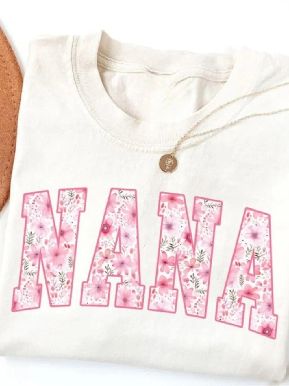Pink Floral Nana Shirt, Nana Tee, Cute Nana Shirt - Picture 1 of 4